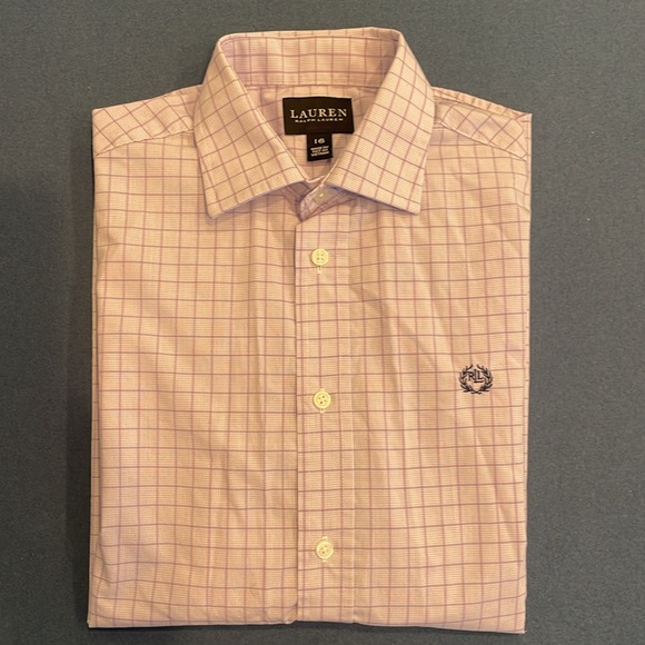 Ralph Lauren Boys Button down shirt size 16 in light purple. - Picture 5 of 5